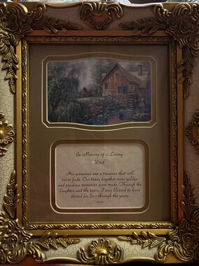In Memory of a Loving Dad Framed Wall Art - Gold